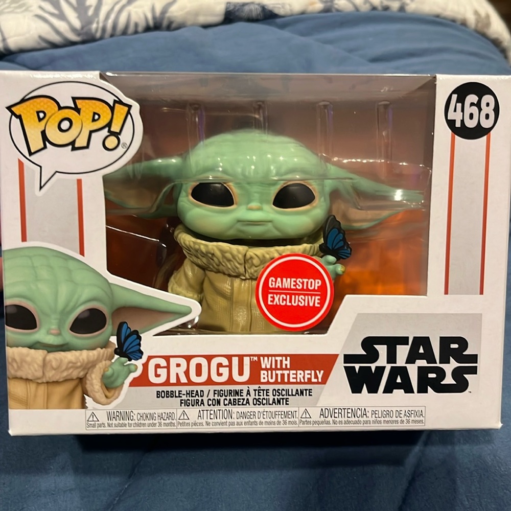 New in box Funko Pop! Grogu with Butterfly